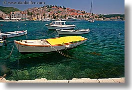boats, croatia, europe, horizontal, hvar, ocean, shadows, towns, water, photograph