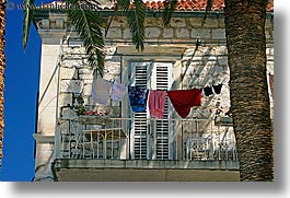 croatia, europe, horizontal, hvar, laundry, palmtree, photograph