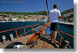 boats, croatia, europe, horizontal, hvar, men, scenics, viewing, water, photograph