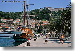 croatia, europe, horizontal, hvar, promenade, sailboats, towns, water, photograph