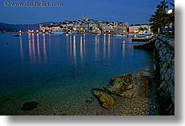 cityscapes, croatia, europe, harbor, horizontal, korcula, long exposure, nite, water, photograph
