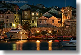 boats, cityscapes, croatia, europe, harbor, horizontal, korcula, long exposure, nite, towns, water, photograph