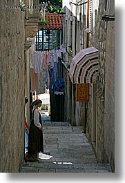 croatia, europe, hangings, korcula, laundry, vertical, photograph