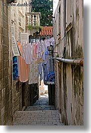 croatia, europe, hangings, korcula, laundry, vertical, photograph