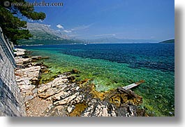 croatia, europe, from, horizontal, korcula, ocean, scenics, views, walls, photograph