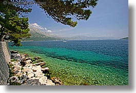 croatia, europe, from, horizontal, korcula, ocean, scenics, views, walls, photograph