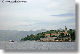 boats, churches, croatia, europe, horizontal, lopud, photograph