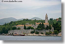 boats, churches, croatia, europe, horizontal, lopud, photograph
