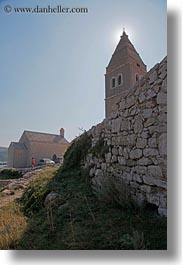 bell towers, churches, croatia, europe, lubenice, vertical, photograph