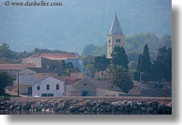 bell towers, coast, croatia, europe, harbor, horizontal, mali losinj, photograph