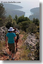 croatia, europe, hikers, hiking, landscapes, mali losinj, ocean, vertical, views, photograph