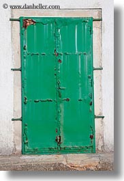 croatia, doors, europe, green, mali losinj, metal, rusty, vertical, photograph