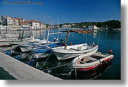 boats, croatia, europe, horizontal, milna, tied, walls, water, photograph