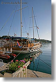 boats, croatia, europe, flowers, milna, nostalgija, vertical, water, photograph