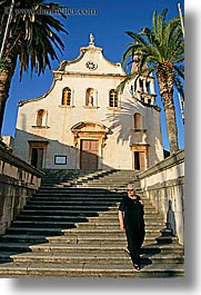 buildings, churches, croatia, europe, milna, vertical, womens, photograph