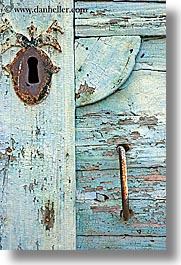 croatia, doors, doors & windows, europe, key hole, milna, old, vertical, woods, photograph