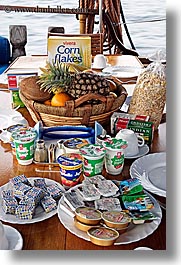 apples, bananas, breakfast, croatia, europe, foods, fruits, nostalgija, oranges, pineapple, tables, vertical, yogurt, photograph