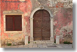 archways, cobblestones, croatia, doors, europe, horizontal, materials, porec, stones, structures, windows, photograph