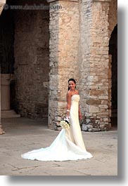 brides, cobblestones, croatia, europe, events, materials, people, porec, posing, stones, vertical, wedding, womens, photograph