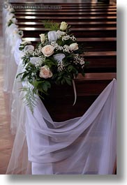 christian, churches, croatia, europe, events, flowers, pews, porec, religious, vertical, wedding, photograph