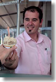 croatia, emotions, europe, ice cream, men, people, porec, smiles, smiling, vendors, vertical, photograph