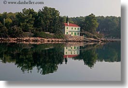 croatia, europe, horizontal, houses, punta kriza, reflections, water, photograph