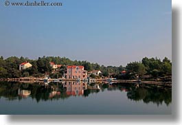 croatia, europe, horizontal, houses, punta kriza, reflections, water, photograph