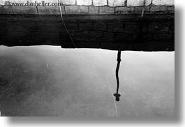 black and white, croatia, europe, horizontal, lamp posts, punta kriza, reflections, silhouettes, photograph