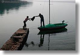 boats, croatia, dock, europe, horizontal, people, punta kriza, silhouettes, photograph