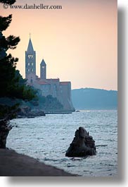 bell towers, blessed, buildings, churches, croatia, europe, rab, religious, st mary, st mary cathedral, structures, towers, vertical, photograph