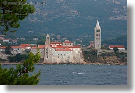 bell towers, blessed, buildings, churches, croatia, europe, horizontal, rab, religious, st mary, st mary cathedral, structures, towers, photograph