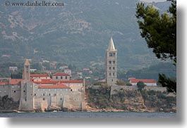 bell towers, blessed, buildings, churches, croatia, europe, horizontal, rab, religious, st mary, st mary cathedral, structures, towers, photograph