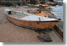 boats, croatia, europe, horizontal, old, rovinj, sand, woods, photograph