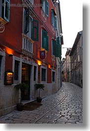 croatia, europe, exteriors, hotel villa angela oro, hotels, narrow streets, rovinj, streets, vertical, photograph