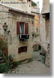 croatia, europe, lamp posts, rovinj, vertical, windows, photograph