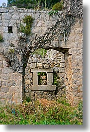 croatia, europe, sipan, squares, stones, vertical, windows, photograph