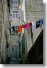 croatia, europe, hangings, laundry, split, vertical, photograph
