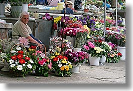 croatia, europe, flowers, horizontal, split, vendors, womens, photograph