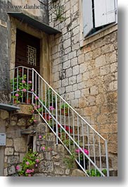 croatia, europe, flowers, trogir, vertical, photograph