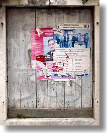 bills, croatia, europe, miscellaneous, old, posters, trogir, vertical, photograph