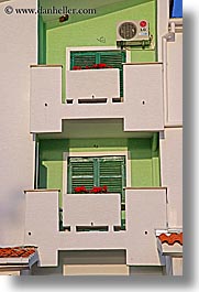 apartments, croatia, europe, green, terrace, ugljan, vertical, walled, photograph