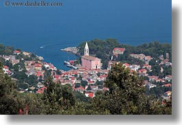 aerials, boats, churches, croatia, europe, horizontal, perspective, towns, veli losinj, photograph