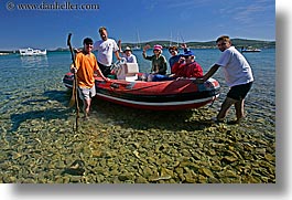 boatding, boats, croatia, europe, groups, horizontal, men, people, water, photograph