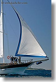 croatia, europe, groups, people, sailing, sails, vertical, photograph