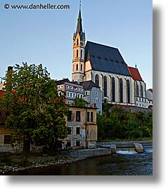 cesky krumlov, churches, czech republic, europe, vertical, photograph