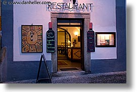 cesky krumlov, czech republic, europe, eve, evening, horizontal, restaurants, shops, slow exposure, photograph