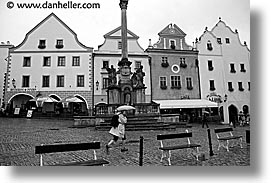 images/Europe/CzechRepublic/CeskyKrumlov/Square/umbrella-run-bw.jpg
