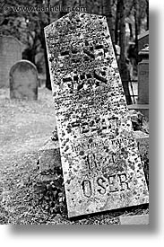 black and white, czech republic, europe, graves, jewish, jewish cemetary, mikulov, vertical, photograph
