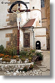 churches, crosses, czech republic, europe, mikulov, vertical, photograph