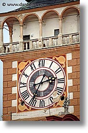 clocks, czech republic, europe, mikulov, towers, vertical, photograph